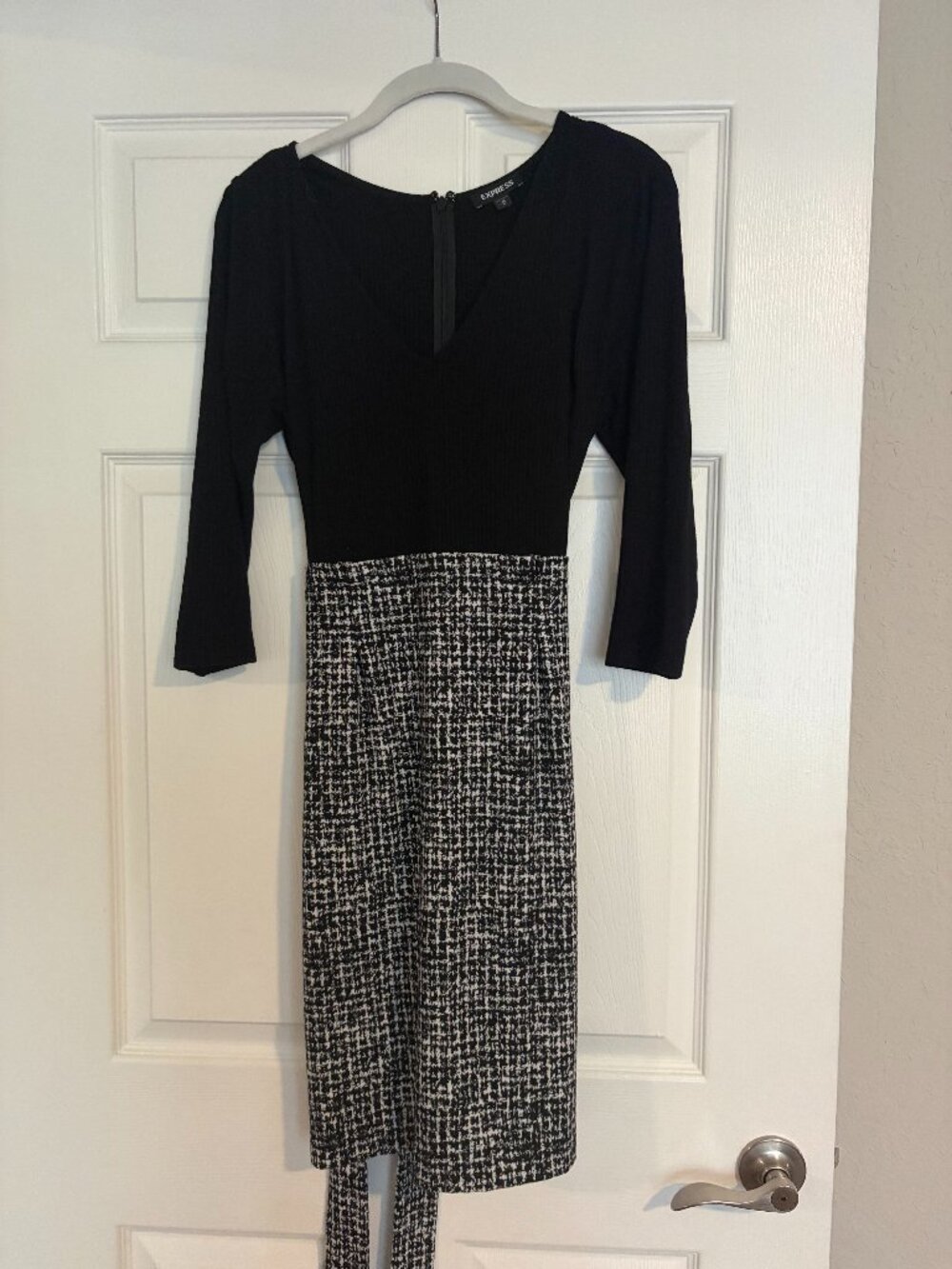 Express Black and White Office Dress